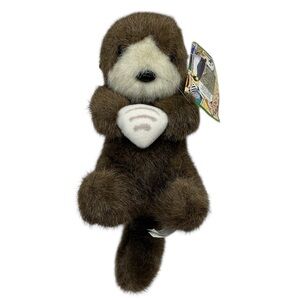 NWT Vtg 90’s K&M International Sea Otter Plush Holding Shell Stuffed Animal